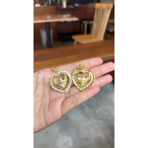 พญาครุฑล้อมเพชร ชุบทองคำ 24k เนื้อทองเหลืองแท้ 100% ปกปักรักษา คุ้มครอง พญาครุฑ ครุฑ