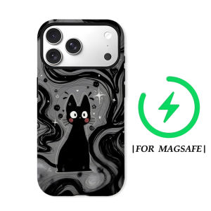Potdemiel | Starry Cat Magnetic Phone Case for iPhone 18/17/16/15/14/13 pro Max plus - Double-layer Tough Single-layer Protective Cover