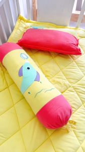 Bộ gối nệm vải cotton cara mềm mát dày dặn cho bé mầm non 2-5 tuổi Tặng kèm túi đựng