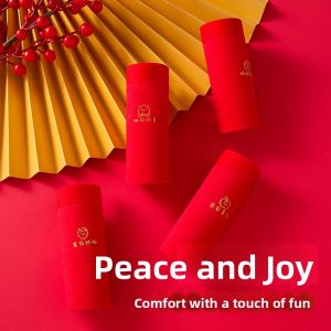 Miiow | Childrens Cotton Underwear High Elastic Four Corner Shorts Pure Cotton Antibacterial Crotch Red Fortunetelling Year Boys Briefs