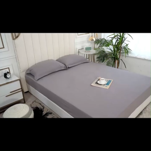 Premium Cotton Bedsheet Queen Size Fitted Getah Keliling Soft Breathable Cadar with Pillowcase Machine Washable