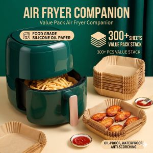 23cm Baking Paper Hot Air Fryer Liners Disposable Non-stick Oil-proof Baking Paper Liner for Oven Microwave Roasting Accessor