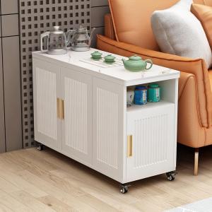 MEISITEKEKE | Luxury Mobile Stone Side Table Multifunctional Tea Bar Table