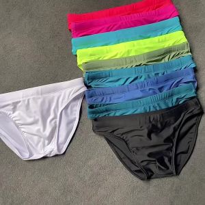 Đồ Bơi Nam Gợi Cảm Chất Liệu Trơn Có Dây Rút Cạp Thấp Kiểu Brief Ôm Sát Bikini Quần Bơi Lướt Sóng Mùa Hè Chất Liệu Polyester Và Elastane