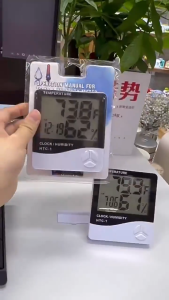 Indoor LCD Electronic Humidity Meter Digital Thermometer Hygrometer Temperature Alarm Clock