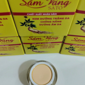 2 hộp kem sâm vàng sato dưỡng trắng da chiết xuất nhân sâm 6g/1h