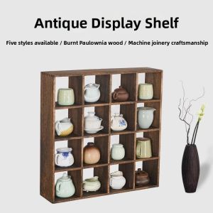 BOJIAJIAJU | Small Antique Shelf Real Wood Chinese Style Wall Hanging