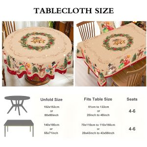 Vintage Christmas Tablecloth Snowman Princess Table Cover for Winter Holiday Navidad Dinning Table Decor Home Decoration 2025