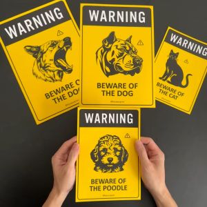 Warning. Beware of Dog. Sign Label Notice Signage. Laminated Waterproof Scratch Resistant. Suitable for Indoor and Outdoor.
