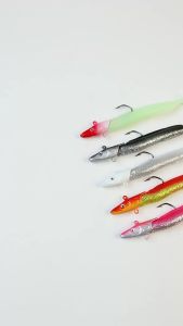 Fishing Soft Lure Set Luminous Eel T Tail 12cm 23g Slow Sinking Lead Head Lure Artificial Simulation Bait For Bass/Trout
