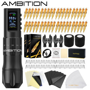 Máy Phun Xăm Không Dây Ambition C2 Với Động Cơ Không Lõi 7 Tốc Độ Điều Chỉnh Pin 1600mAh Bộ Dụng Cụ Xăm Vi Chạm Trang Điểm