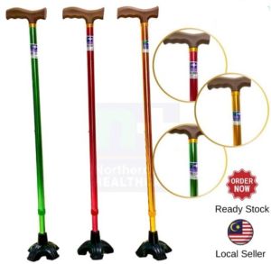 NPE929 Tongkat Empat kaki / Adjustable Height Walking Stick /Aluminium Tongkat 4 kaki/4支脚拐杖