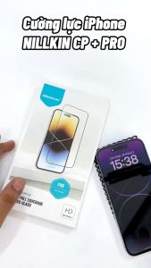 Kính cường lực chống vỡ cạnh Full màn hình cho iPhone 17 16 15 14 13 12 11 Pro Max 17 Air 14 15 Plus iP X Xs Max hiệu Nillkin Amazing Cp+ Pro - Phủ Nano vát cạnh 2.5D mỏng 0.33mm KGG
