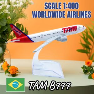 Scale 1:400 Replica TAM B777 Diecast Aircraft Boeing Airbus Airplane Model Miniature Aviation Figures Children Kids Toy for Boys