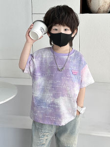 Boys Summer Short Sleeve T-Shirt Pure Cotton Half Sleeve Baby Boy Cool Trendy Top Breathable Lightweight round Neck Casual Shirt