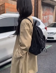 CLICKZON MALAYSIA School Bag Oriented niche Korean casual lightweight daily large capacity nylon backpack travel backpack Wanita Perempuan Classic Plain Compartment Water Resistant Primary