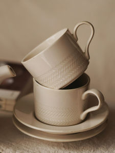 Cốc Cà Phê Bằng Gốm Denby Retro Natural Canvas Cốc Thủy Tinh Cặp Đôi Bộ Trà Gốm Sứ Thủ Công Phong Cách Trung Hoa Dùng Cho 2 Người