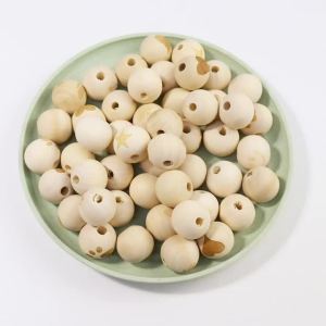20pcs 19x20mm Round Natural Wood Beads Smiling Face Heart Crown Star Baby Teether Child Teething Wooden Beads for Jewelry Making
