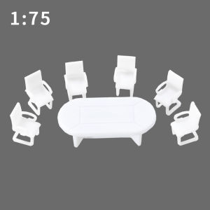 Miniature Conference Table Chair Set Model 1:50 1:75 Scale for Diy Dioramas Scene Layout Model Building Decoration 1set