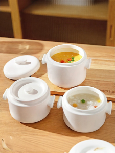 MODERN SWEETHOME | Single-Serving Ceramic Steaming Bowl With Lid