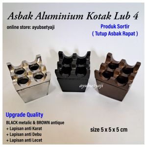 Asbak Aluminium Kotak ( All Varian 4 9 16 25 36 ) Asbak Kotak Lubang 4 / 9 / 16 / 25 / 36 Asbak hotel dekorasi asbak kantor meja Cafe souvenir wisata