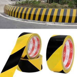 Safety Warning Tape 50cm*33m Black and Yellow Striped Safety Warning Hazard Floor Tape for Walls Floors and Equipment