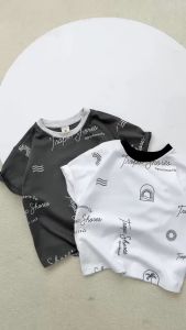 Set bộ cộc tay thun cotton họa tiết hình in lạ mắt phong cách cho bé trai 1đến 7tuổi BERNIE H1024B31