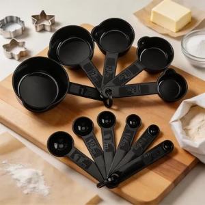 11Pcs Kitchen Measuring Cups Spoons Set with Scale Plastic Baking Measuring Tools for Flour Sugar Teaspoon Scoop Cooking Tools