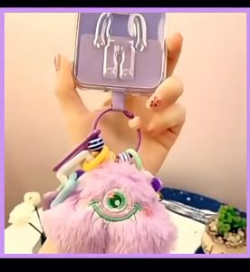 Jing Jing Fur Ball Doll One Eyed Monster Phone Key Ring Plush Keychain Fashion Bag Accessories Gift