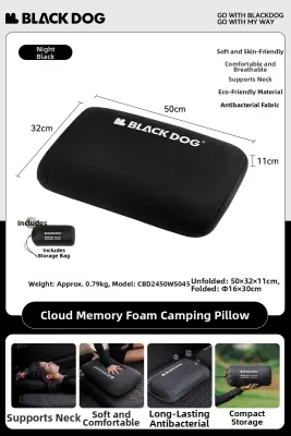 BLACK DOG | Inflatable Travel Pillow for Camping Outdoor Tent Use