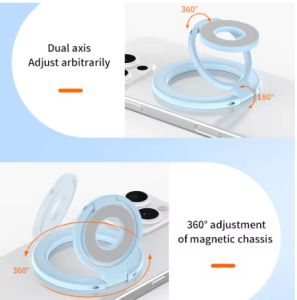 For Double Sided Magnetic Phone Ring Holder Portable Folding Cellphone Stand Accessory Grip Bracket Support For iPhone