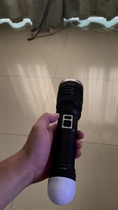 Ánh Sáng Mạnh Xuyên Biên Giới USB Đèn Pin Có Thể Sạc Lại Công Nghệ Màu Đen Siêu Sáng Xuyên Bầu Trời Bắn Xa Thời Lượng Pin Cực Dài Đèn Khẩn Cấp