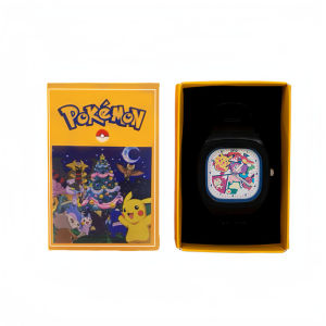 Takara Tomy | Pocket Monster Watch Anime Pikachu Cartoon Childrens Quality Cute Square Watch Gift Box Series Childrens Christmas Gifts