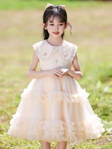 Princess Style Summer Dress for Girls Mesh Skirt Birthday Girls Puffy Skirts Childrens Clothing Kids Dresses Soft Short Sleeve