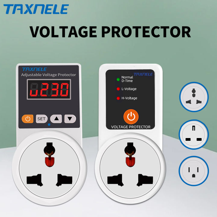 Socket Type Voltage Protector AC 220V Adjustable 16A Power Surge
