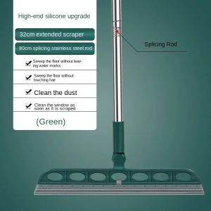 Magic Broom Sweeping Brush Silicone Mop Streak Free Floor Window Cleaner No Water Marks Pet Hair Tangle Free Wide Rubber Head Er