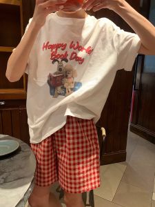 Pure Cotton Sleepwear Set for Women Summer Sporty Casual Short Sleeve Shorts Outdoors Home Clothes Two-Piece Ensemble