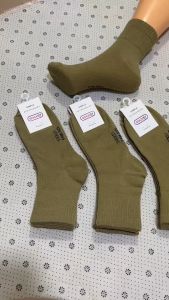 ✅ ถุงเท้าข้อกลางสีกากี งานSOCKSY ผ้าหนาดี 🌟 1แพ็ค มี12คู่🌟 ⚡️ ฟรีไซส์ เท้า 37-46