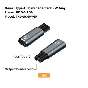 5V Type-C Shaver Adapter Charging Converter for Philips One Blade QP2724 QP2834 QP4530 QP1924 MG5910 with Charging Indicator