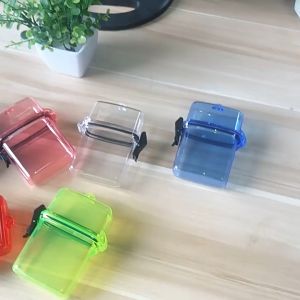 Safe Small Clear Waterproof ID Badge Holder Sport Case for Registration Ins Card Heavy Duty Durable Locker Dry Box Outdoor Waterproof Pockets Key Money Storage Box Case Holder Plastic Case