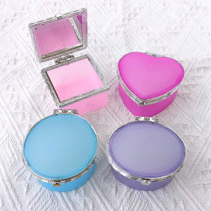 Creative Heart-Shaped Gift Box Handmade DIY Cream Glue Ingredients with Mirror Jewelry Box Princess Cosmetic Case