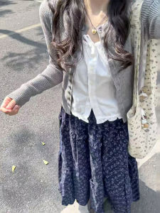 Váy Midi Chữ a Họa Tiết Hoa Cạp Cao Phong Cách Hàn Quốc Cho Nữ Mùa Thu 2025 Váy Midi Cổ Điển Mới Váy Chữ a