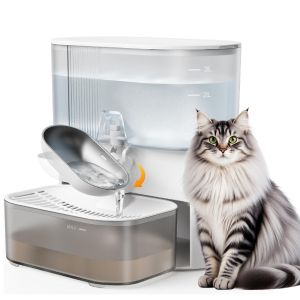 3LSmart Timed Water Dispenser for Cats & Small Dogs Automatic Pet Fountain Wastewater Separation Fresh Water No Filter No APP