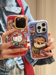 Two-In-One Magnetic Attraction Cowgirl Design Phone Case for  16Promax 16Pro Chef KT Cat 15Pro with Stand Anti-Collision 15New Model 14Protection