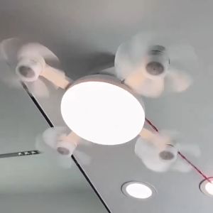 Ceiling Fan Lights With Remote Electric Ceiling Fan With LED Light 2-in-1 Dimming Drone Fan E27 Silent Ceiling Air Conditioning Fan 3 Blades 60W Energy-Saving For Home Dining Room Bedroom Office