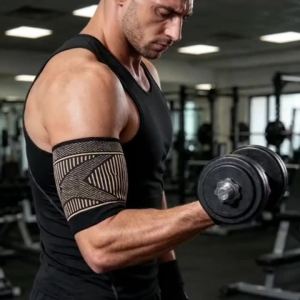 1PCS Bicep Compression Sleeve for Pain Relief Bicep Tendonitis Brace for Muscle Strains Recovery Upper Arm Sleeves for Workout