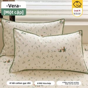 KAMONI | Bộ Vỏ Gối Hai Lớp Bằng Cotton 48x74