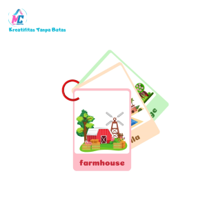 Flashcard Edukasi Anak - Type of House dalam Bahasa Inggris | 16 Lembar | Art Paper Glossy 260gsm | Free Ring