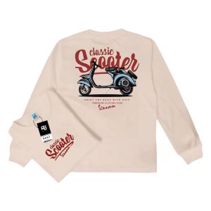 Baju Kaos Distro Anak Laki-laki Lengan Panjang Motif Motor Usia 1-12Tahun