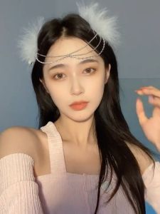 【Big-promotion】 Crystal Tassel Chain Headdress with Feather Hair Clips Forehead Jewelry Wedding/Party/Debut